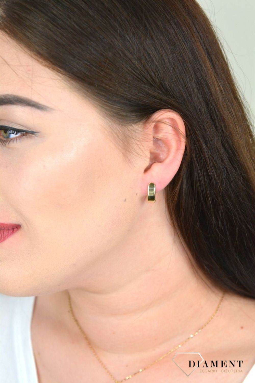 Złote kolczyki gładkie blaszki KL 5428.jpg